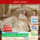 水星家纺羽绒被95%白鹅绒被子冬季加厚冬被芯单人羽绒被150cm×210cm-800g