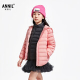 安奈儿（Annil）儿童轻薄羽绒服男女童短款外套2024轻暖亲子装 摩登粉 120 