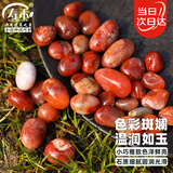寿禾雨花石天然原石红玛瑙鱼缸造景五彩石 500g樱桃红雨花石0.8-1.5cm