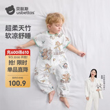 贝肽斯婴儿睡袋夏季竹棉纱布宝宝睡衣分腿儿童防踢被睡袋前2后2灵鹿 M
