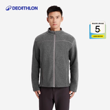 迪卡侬（DECATHLON）保暖户外抓绒衣外套男女运动宽松秋摇粒绒外套冲锋衣内胆 男款-全拉链-深灰色 2XL