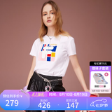斐乐（FILA） 女装官方女士短袖T恤夏季休闲运动内搭t恤百搭短T上衣 标准白-F11W118151F L （170/88A/L）