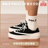 EQLZ义阔FAULT24男款小白鞋情侣黑色2026春季新款复古板鞋女耐磨舒适 渡鸦 46