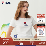 斐乐（FILA） 女装官方女士短袖T恤夏季休闲运动内搭t恤百搭短T上衣 标准白-F51W328152FWT M （165/84A/M）