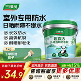 三棵树漆（SKSHU） 三棵树外墙透明防水胶 免砸砖防水涂料家用屋顶房顶外墙屋面补漏 2斤【外墙透明速干】附带刷子