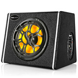 雅奇仕（yacuse） 车载蓝牙低音炮音响 汽车音箱12V/24v/220v大功率内置功放地摊 黑色梯形插电版 5英寸低音喇叭版