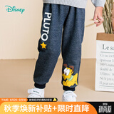 迪士尼（Disney）男童抓绒长裤卡通印花裤子春秋儿童卫裤深蓝4岁/身高110cm
