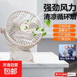 伸缩折叠小风扇家用静音运行学生宿舍办公室台式USB直插桌面大风力台面落地两用折叠电风扇SSF2 初雪白【强劲风力+五档调节+温馨夜灯】F50