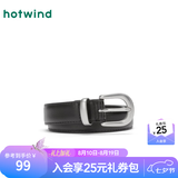 热风（Hotwind）腰带春秋新款女士简约半椭圆针扣皮带百搭休闲棕色腰带 01黑色 105cm