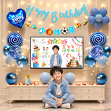 演绎 生日场景布置男孩儿童周岁快乐生日气球氛围装饰道具桌飘装扮