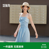 森马（Semir）连衣裙女简约度假风吊带裙2025夏法式收腰高级感长裙107425114040