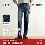 森马（Semir）森柔|牛仔裤男夏季弹力复古水洗合体直筒裤休闲长裤103325124103A
