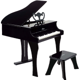 Hape儿童钢琴玩具音乐电子电钢琴仿真木质模拟钢琴音乐男女孩生日礼物 30键黑色钢琴 E0320