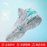 安踏KT3Team篮球鞋男汤普森中帮弹力胶减震防滑实战运动鞋 【KT3 TEAM】安踏白/泳池蓝-3 42 (260mm)