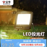 公牛（BULL）LED投光灯户外路灯庭院灯工地灯露营灯 IP65防水30W-3000K暖白光