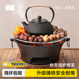 探险者（TAN XIAN ZHE）围炉煮茶套装铸铁烧烤炉户外碳烤炉室内煮茶器具围炉煮茶壶木炭 【安全耐烧】28cm围炉全套