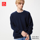 优衣库羊绒圆领针织衫/长袖男装女装毛衣478543 486074 478543/69藏青色 XL
