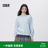 森马迪士尼|卫衣女刺绣圆领宽松红色针织衫101125116013