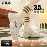 斐乐（FILA）猫爪4丨老爹鞋男鞋女鞋夏季透气出片运动鞋增高休闲鞋网面情侣鞋 【女款】古白色/白天鹅-AW 38