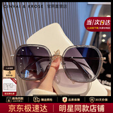 CinvaiKrose小c&k太阳镜女士夏季2026新款大框墨镜女生防晒户外开车旅行眼镜 透明灰Grey【眼镜盒三件套】