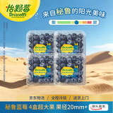 怡颗莓Driscoll's 秘鲁进口蓝莓Jumbo超大果20mm+ 4盒125g/盒 源头直发