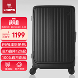 皇冠（CROWN）拉链铝框箱行李箱大容量万向轮侧开旅行箱暑期出游箱5278-28-铁灰