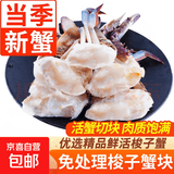 梭子蟹切块新鲜白蟹舟山梭子蟹大只海螃蟹飞蟹特大公蟹海鲜水产 【实惠装】原切整箱净重3斤