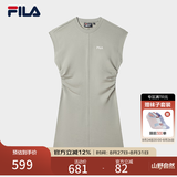 斐乐 斐乐官方女装针织连衣裙2025夏季新款时尚休闲无袖收腰裙子 绿卡其色-DK XL 175/92A/XL