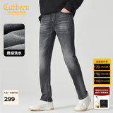 卡宾（CABBEEN）【弹力修身】卡宾小脚薄款牛仔裤男士夏季水洗复古休闲百搭长裤子 煤黑色01 M /170/76A/29