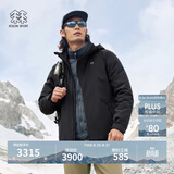 KOLON SPORT/可隆软壳三合一夹克 男子防泼水防风户外冲锋衣2级 LHJK5WNT13-BK 黑色 【羽绒内胆】 XL 180/100A