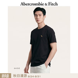 Abercrombie & Fitch经典小麋鹿图案情侣柔软纯棉短袖T恤上衣26春夏男装124-6014 黑色 M (180/100A)