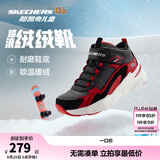 Skechers斯凯奇儿童秋冬休闲男女童二棉鞋轻质加绒保暖靴405222L/302583L 男童/黑色/红色/BKRD 33