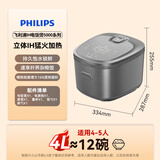 飞利浦（PHILIPS）【11.11立即开抢】IH电饭煲5000系列家用大容量4L预约定时快速柴火饭电饭锅4-5人HD5200 送礼物