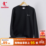 乔丹卫衣男外套秋冬季透气长袖圆领套头衫针织上衣运动服 黑色  常规-349A【推荐】 L
