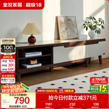 全友家居现代简约客厅家具小户型可伸缩长方形钢化玻璃高脚电视机柜子