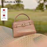 CHARLES&KEITH鳄鱼纹手提包斜挎婚包包女包生日礼物送女友CK2-50270880-1