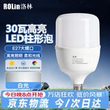 洛林（ROLin）led灯泡大功率家用节能灯泡E27螺口超亮柱形灯泡 30w 白光 6500K