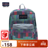 JANSPORT杰斯伯双肩背包男女清新森系书包繁花波点旅行包通勤电脑包 T50141Y七彩条纹-无侧袋无隔层