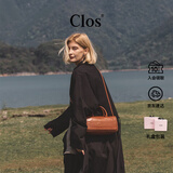 CLOS原创ModBow复古保龄球包植鞣头层小牛皮手提斜挎包生日礼物 子夜黑-mini号 小包