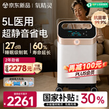 氧精灵5L升制氧机家用吸氧机老人医用级变频静音省电氧气机雾化国家补贴