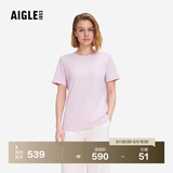 AIGLE艾高轻奢短袖T恤春夏经典款DFT户外速干透汽上衣抗菌女 薰浅粉红 AT496 M (165/88A)