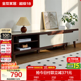 全友家居现代简约客厅家具小户型可伸缩长方形钢化玻璃高脚电视机柜子