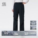 KOLON SPORT/可隆软壳长裤 男女同款户外露营机能防泼水耐磨直筒工装裤 LULP5MT566-BK 黑色 L 175/82A
