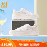 361°板鞋女鞋青禾夏季新款网面透气经典百搭轻便小白鞋休闲运动鞋子女 羽毛白/西米色【夏季网纱】 38