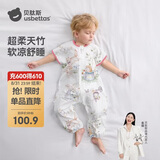 贝肽斯婴儿睡袋夏季竹棉纱布宝宝睡衣分腿儿童防踢被睡袋前2后2乔兔 M