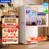 HYUNDAI（韩国）大容量双开门二门冰箱 家用中型小型电冰箱冷冻冷藏租房宿舍节能省电 222L白【一级能效+行业爆款】