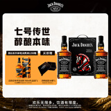 杰克丹尼（Jack Daniels）美国田纳西州 威士忌 40度 黑标马年礼盒装 500ml*2 生肖酒 洋酒