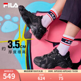 斐乐（FILA）猫爪4丨老爹鞋男鞋女鞋夏季透气出片运动鞋增高休闲鞋网面情侣鞋 【女款】黑-BK 37.5