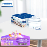 飞利浦（PHILIPS）家用净水壶滤芯 滤水壶净水器去除水垢专家版滤芯AWP210 6枚装 