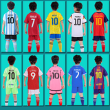 拉什福德（Rashford） 儿童足球服套装男女定制球衣班服队服梅西C罗足球亲子球衣套装 巴X套装 （10号内马尔） 140=24码 (135-145cm55-65斤)